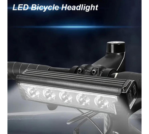 Ліхтар на кермо FY-339B-5LED(white+yellow), Ліхтар велосипедний овальний, Фара протиударна велосипедна KF-53 за 990 грн