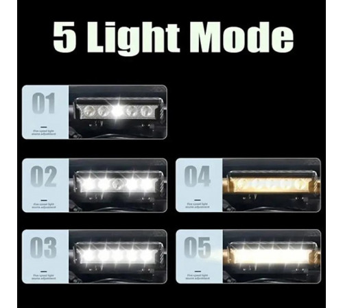 Ліхтар на кермо FY-339B-5LED(white+yellow), Ліхтар велосипедний овальний, Фара протиударна велосипедна KF-53 за 990 грн
