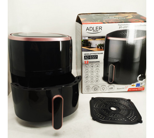 Аэрогриль печь фритюрница Adler AD 6322 5Л 2000Вт, Аэрогриль для дома и кухни бытовой LE-11