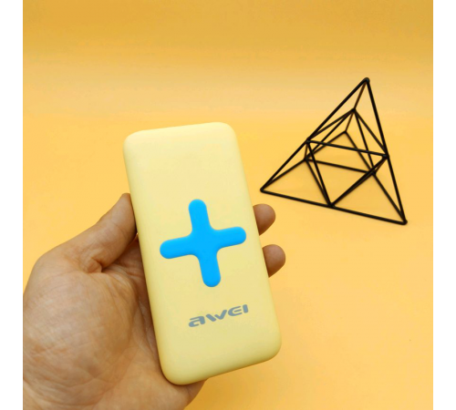 Power Bank AWEI P98K (Беспроводная зарядка) 7000 mAh. Цвет: желтый XJ-85
