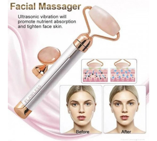 Масажер ролик електричний для особи Facial Roller Massager. Колір бежевий SV-41