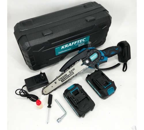 Пила цепная компактная Krafftec 20 см, Пила на аккумуляторе для заготовки дров, Аккамуляторная минипила HS-58
