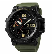 Цифровые часы для активного образа жизни SKMEI 1520AG ARMY GREEN, Оригинальные спортивные часы XK-89