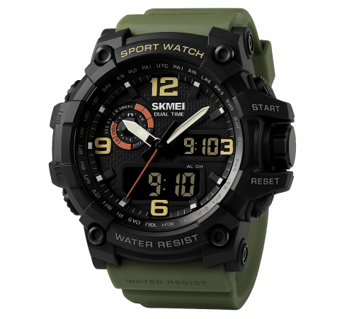 Цифровые часы для активного образа жизни SKMEI 1520AG ARMY GREEN, Оригинальные спортивные часы XK-89