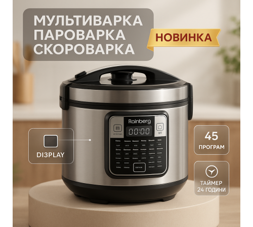 Компактна електрична мультиварка для невеликої кухні, Домашні мультиварки, Розумна мультиварка QM-40