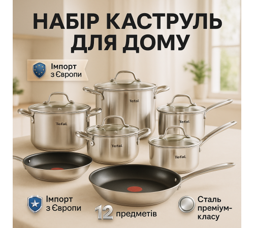 Набір практичних каструль, Набір каструль для плит, Набір якісних каструль великих WJ-89