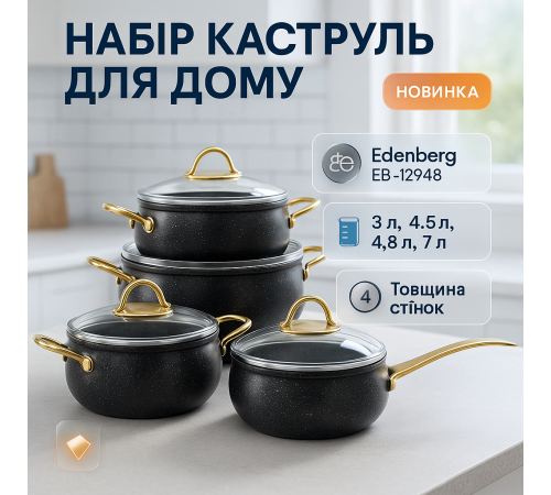 Набор каструль для электрических плит, Набор кастрюль для дома с антипригарным покрытием GZ-25