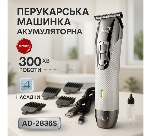 Набір для стрижки волосся на акумуляторі, Машинка для стрижки акумуляторна з насадками EY-33