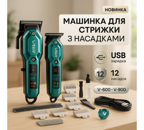 Триммер для висков VGR 2 в 1 VGR V-600 V-900, Триммер для стрижки аккумуляторный профессиональный QA-94
