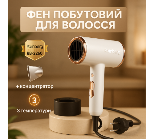 Фен для волос с холодным режимом, Удобный надежный фен для волос Мощный OB-69