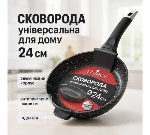 Сковорода для готовки на индукции, Качественная алюминиевая антипригарная сковорода JT-27