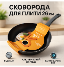 Алюминиевая сковорода с антипригарным покрытием WELL, Универсальная сковородка для готовки DN-81
