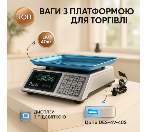 Ваги торгові купити недорого Dario, Ваги для торгівлі 50 кг з дисплеєм ручні 50 кг FN-92