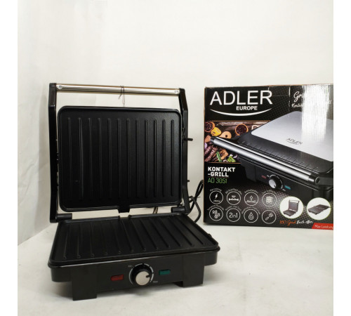 Настольный гриль с прижимом Adler AD 3051 2800Вт, Гриль контактный плоский Кухонный для мяса HB-71