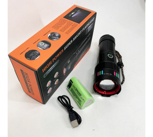 Яркий тактический фонарик NIGHT VISION NV-708, Фонарик на юсб зарядкой для дома, Сверхмощный фонарь лед KU-71