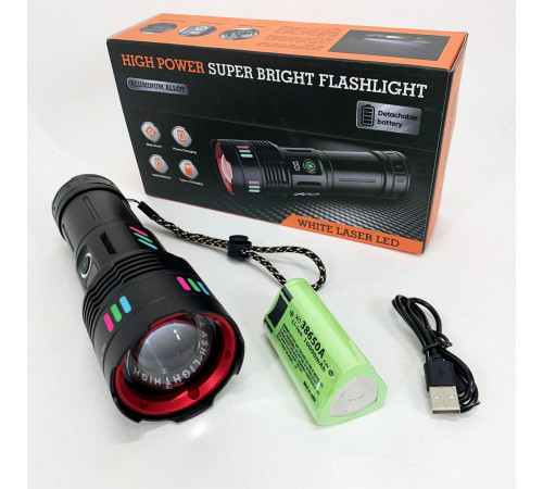 Яркий тактический фонарик NIGHT VISION NV-708, Фонарик на юсб зарядкой для дома, Сверхмощный фонарь лед KU-71