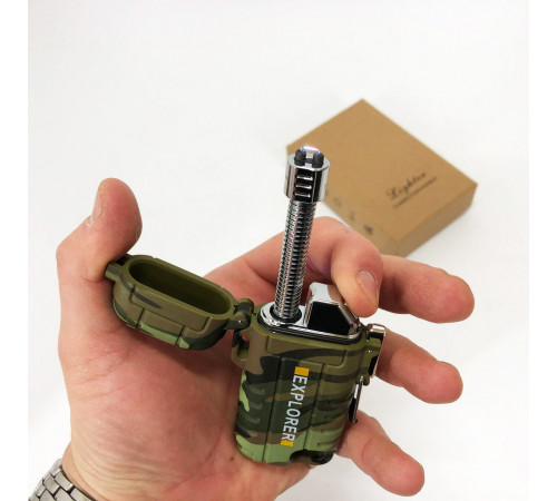 Подарочная зажигалка электроимпульсная EXPLORER, Подарок другу зажигалка Стильная в подарок ZA-19
