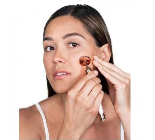 Масажер ролик електричний для особи Facial Roller Massager. Колір бежевий SV-41