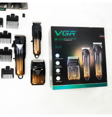 Беспроводной триммер для стрижки волос VGR 3 в 1 V-644, Машинка для стрижки от акб HF-85