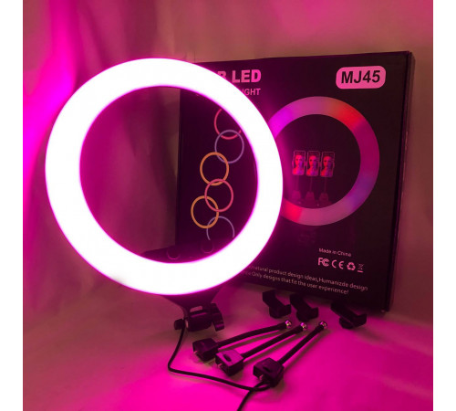 Лампочка кольцевая RGB, Светодиодное кольцо для любителей селфи, Кольцевая лампа для блогеров тик тока EY-47