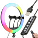 Лампочка кольцевая RGB, Светодиодное кольцо для любителей селфи, Кольцевая лампа для блогеров тик тока EY-47