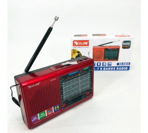 Радіоприймач від 220 MP3 USB Golon RX-6622, Радіо портативне переносне, Радіоприймач am fm JE-34
