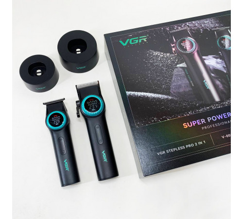 Домашняя машинка аккумуляторная для стрижки волос VGR 2 в 1 V-001 V-977 BLACK, Триммер для висков SG-34
