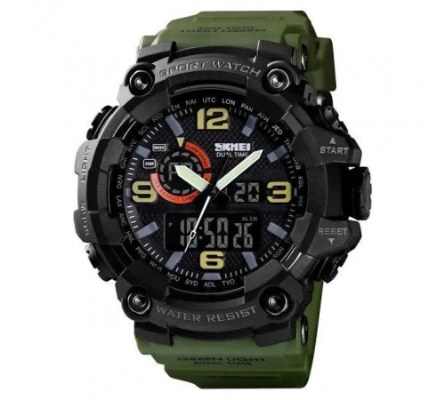 Цифровые часы для активного образа жизни SKMEI 1520AG ARMY GREEN, Оригинальные спортивные часы XK-89