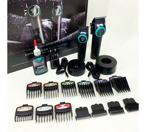 Домашняя машинка аккумуляторная для стрижки волос VGR 2 в 1 V-001 V-977 BLACK, Триммер для висков SG-34