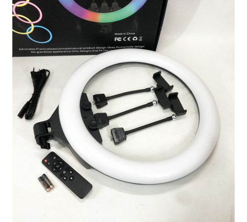 Лампочка кольцевая RGB, Светодиодное кольцо для любителей селфи, Кольцевая лампа для блогеров тик тока EY-47