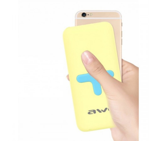 Power Bank AWEI P98K (Беспроводная зарядка) 7000 mAh. Цвет: желтый XJ-85