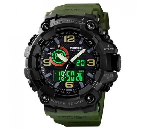 Цифровые часы для активного образа жизни SKMEI 1520AG ARMY GREEN, Оригинальные спортивные часы XK-89