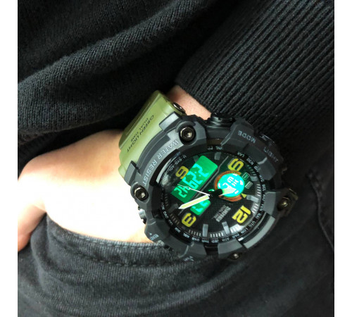 Цифровые часы для активного образа жизни SKMEI 1520AG ARMY GREEN, Оригинальные спортивные часы XK-89