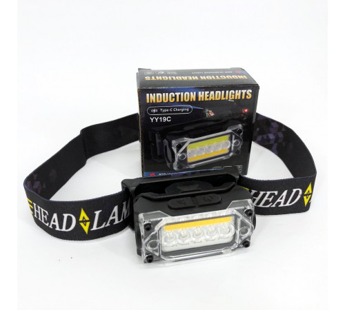 Фонарь аккумуляторный для рыбалки YY-19C-5SMD+COB, Фонарь налобный с регулируемой яркостью света ZC-87