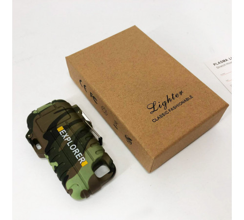 Подарочная зажигалка электроимпульсная EXPLORER, Подарок другу зажигалка Стильная в подарок ZA-19