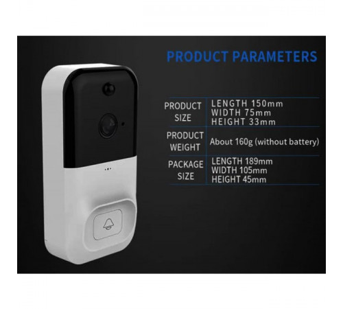 Цифрова ip камера wifi SMART DOORBELL X5 wifi, Відеокамера для стеження, Камера поворотна вулична EB-69