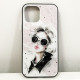 Чехол для Apple Iphone 12 Pro Max девушка в очках. Цвет: розовый XO-95