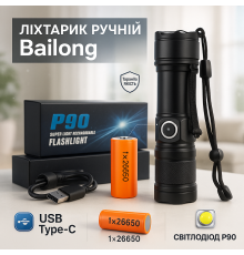 Фонарь с защитой от пыли Bailong BL-A75-P90, Тактический фонарь для армии Ручной аварийный AO-91