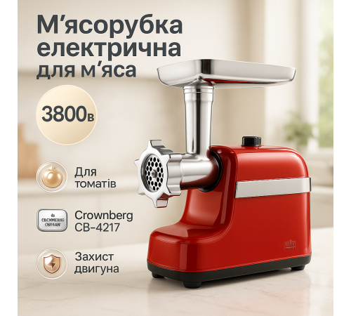 Бытовая мясорубка с насадками, Электромясорубка бытовая с насадкой для колбасы, Мясорубка для сосисок PU-68