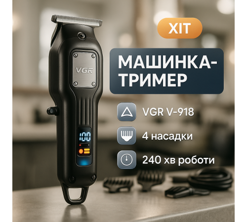 Машинка для стрижки короткої стрижки VGR V-918 Профі машинка для волосся LT-53
