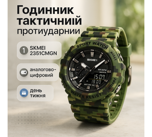 Спортивные часы мужские водонепроницаемы SKMEI, Тактические часы для зсу спортивные скмей JP-51