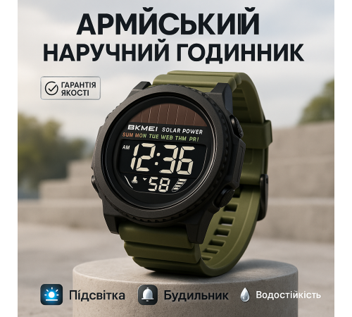 Військовий годинник з батарейкою, Військовий годинник для військовослужбовця рибалки мисливця GI-21