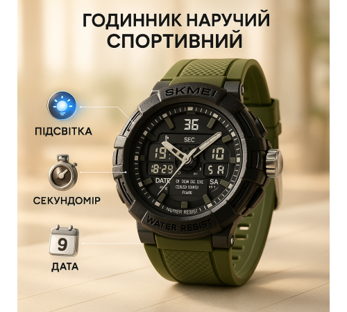 Спортивные часы с секундомером SKMEI, Стильные тактические часы для мужчин спортивные армейские IF-48