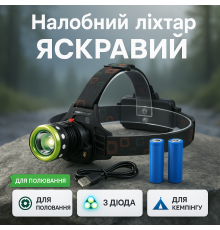 Головной фонарик, Тактический фонарь на голову, Налобный тактический фонари, Фонарь на голову диодный GJ-61