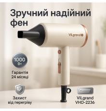 Фен для эффективной укладки волос ViLgrand, Портативный фен для сушки волос с холодным режимом NK-39