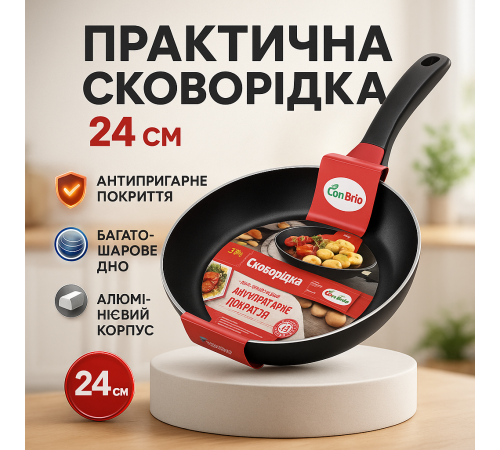 Сковорода с антипригарным покрытием для газовой плиты Con, Сковорода на долго гриль удобная LY-57