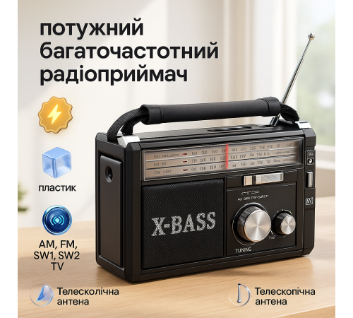 Сучасні радіоприймачі в стилі ретро, Радіоприймач програвач, Радіоприймач ретро AM FM ZQ-68
