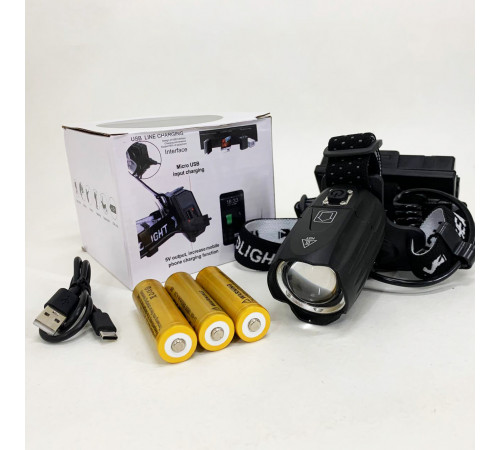 Головной фонарь с зарядным устройством BL-T35-P160 3x18650, Мощный налобный LED фонарь PN-16
