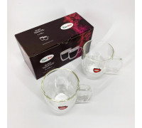 Стакан с двойными стенками двойным дном Con, Стеклянные чашки для кофе с двойным дном VF-79