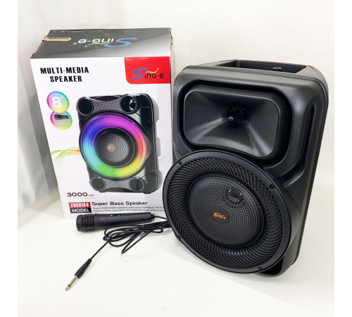 Портативная караоке колонка SPS 8147 Bluetooth 20W с микрофоном и RGB-подсветкой ZA-68